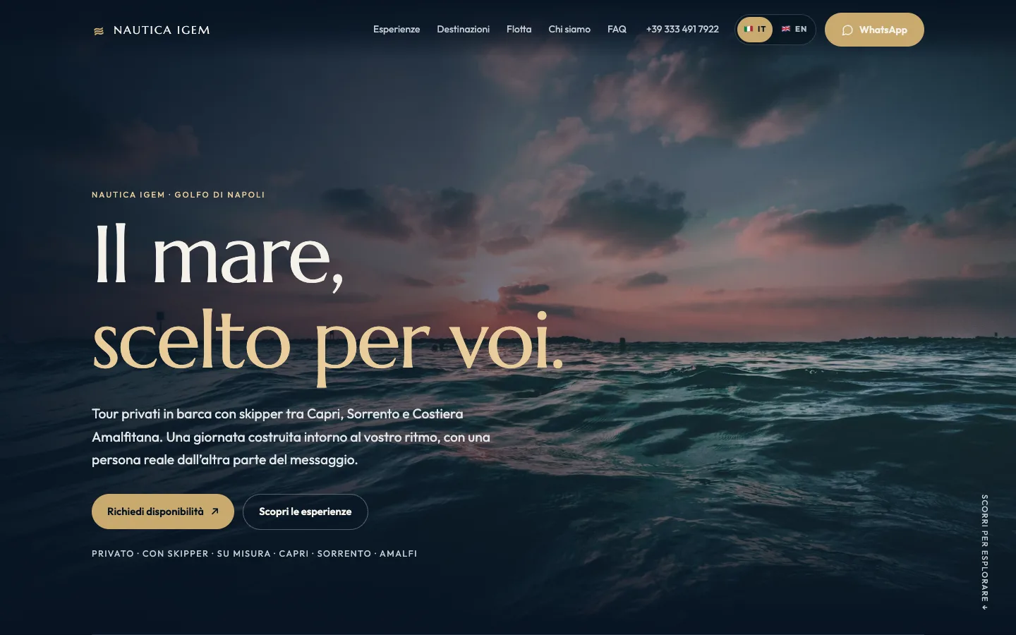 Sito web realizzato per Nautica IGEM